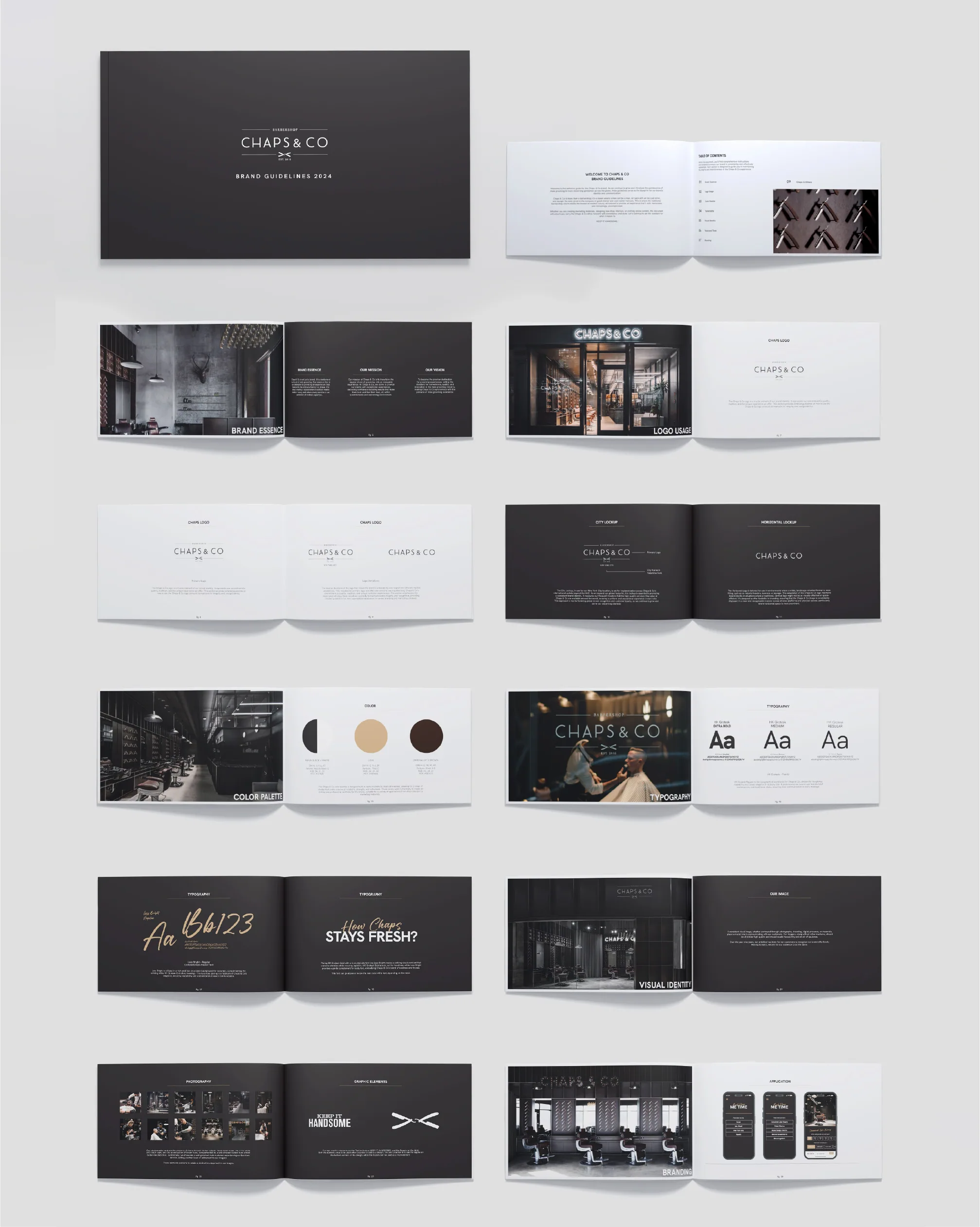 Chaps & Co brand guidelines open spread