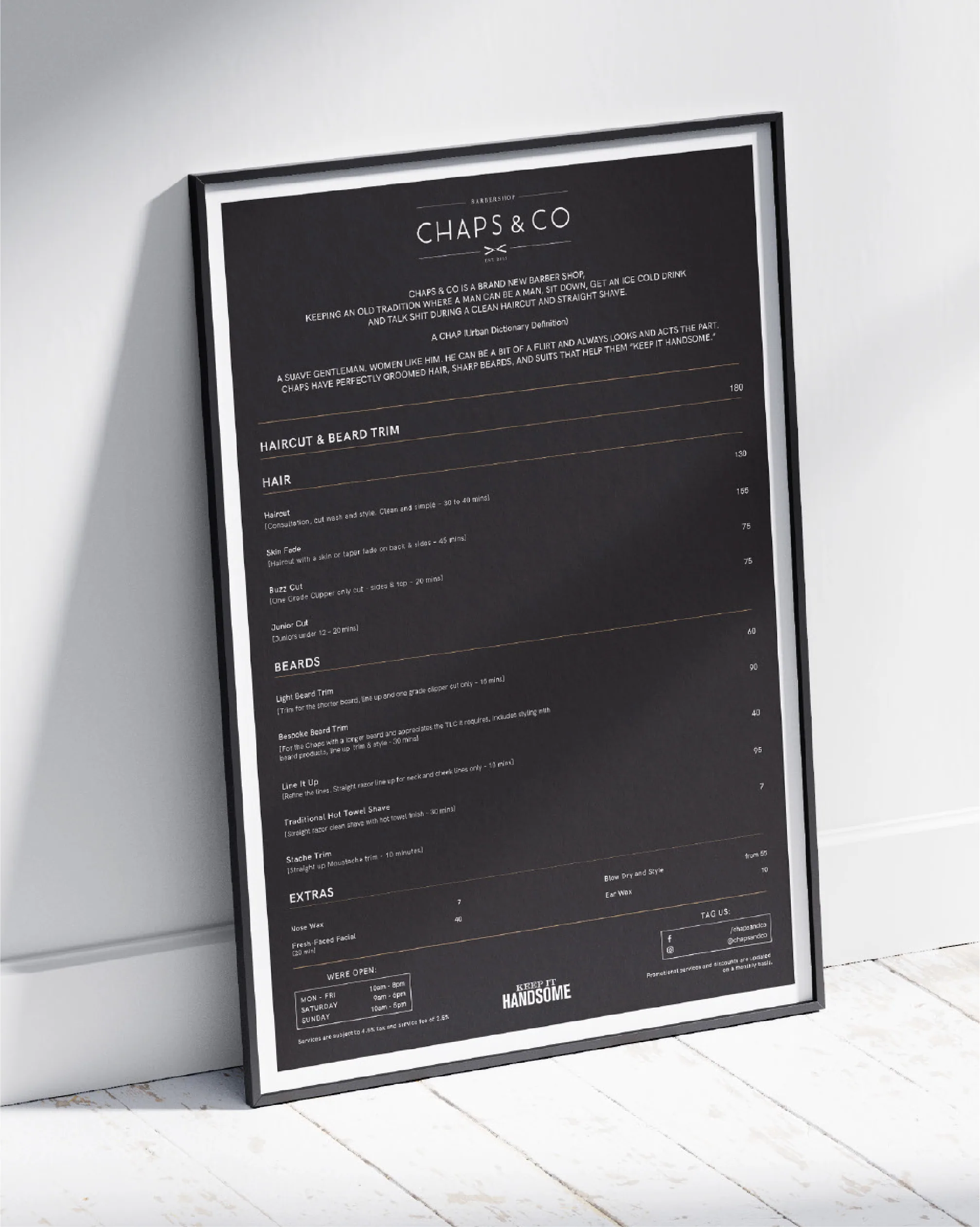 Chaps & Co corporate identity guidelines stacked pages