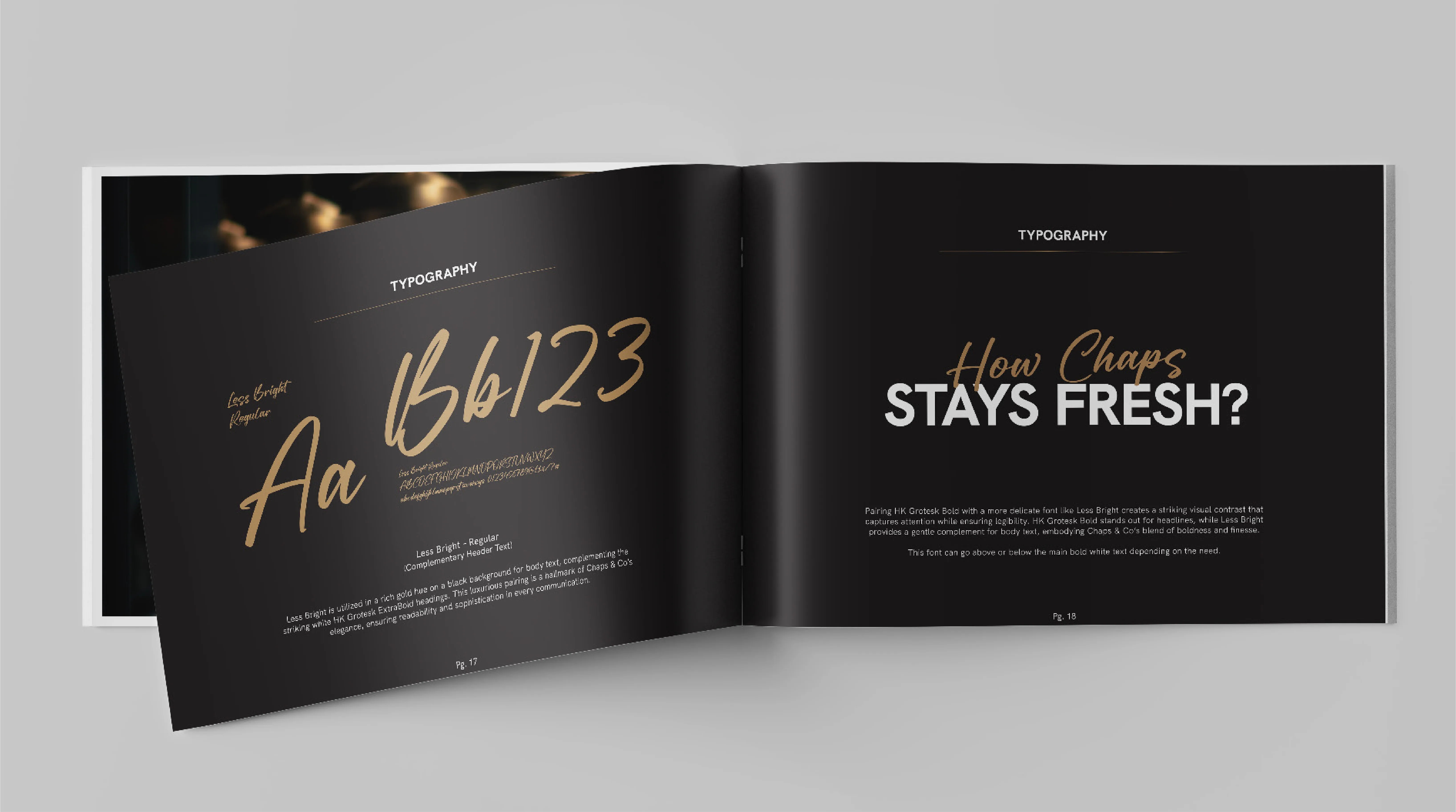 Chaps & Co corporate identity brand guidelines hero spread