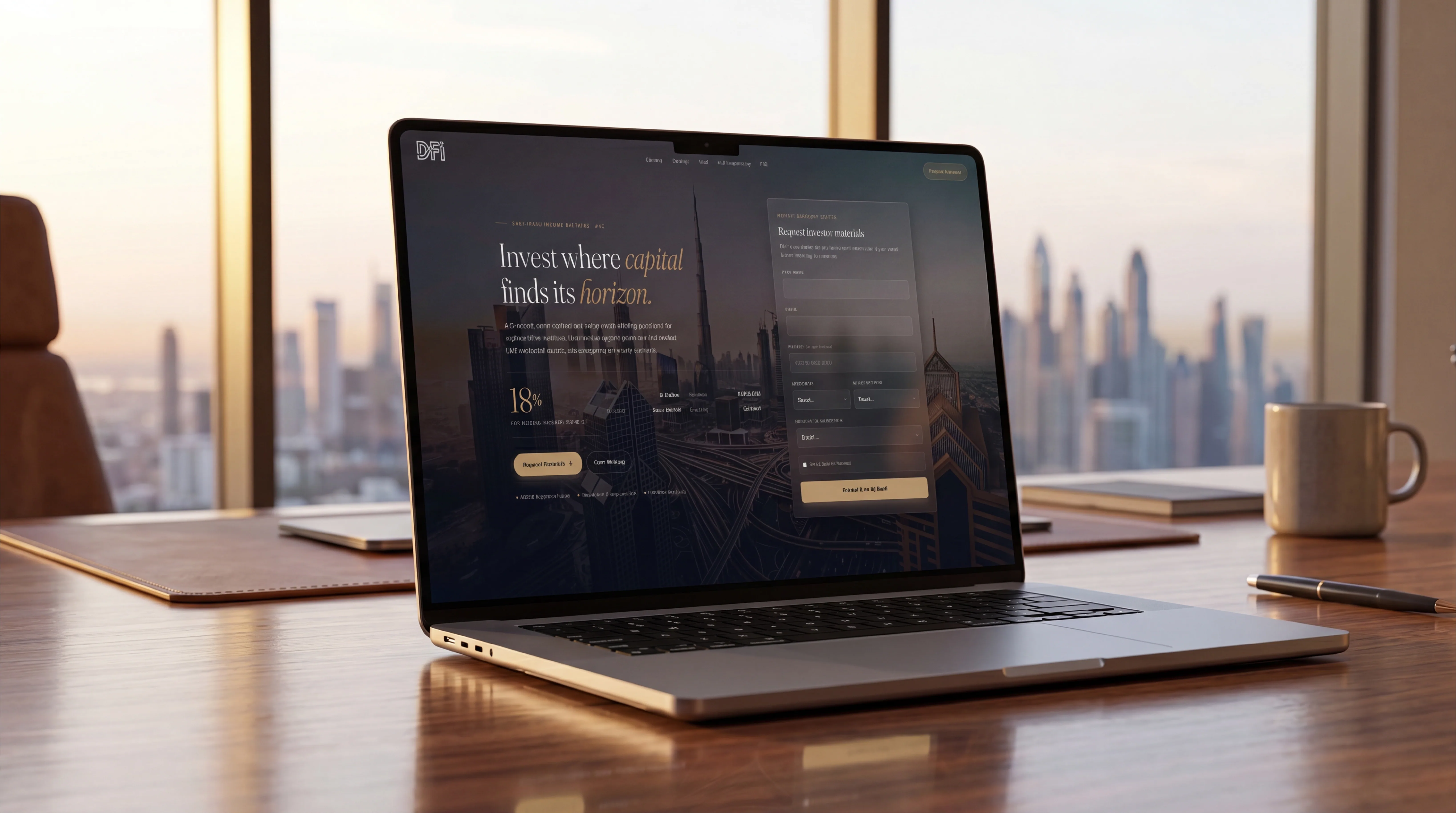 DFI website footer overview for Dubai Fixed Income