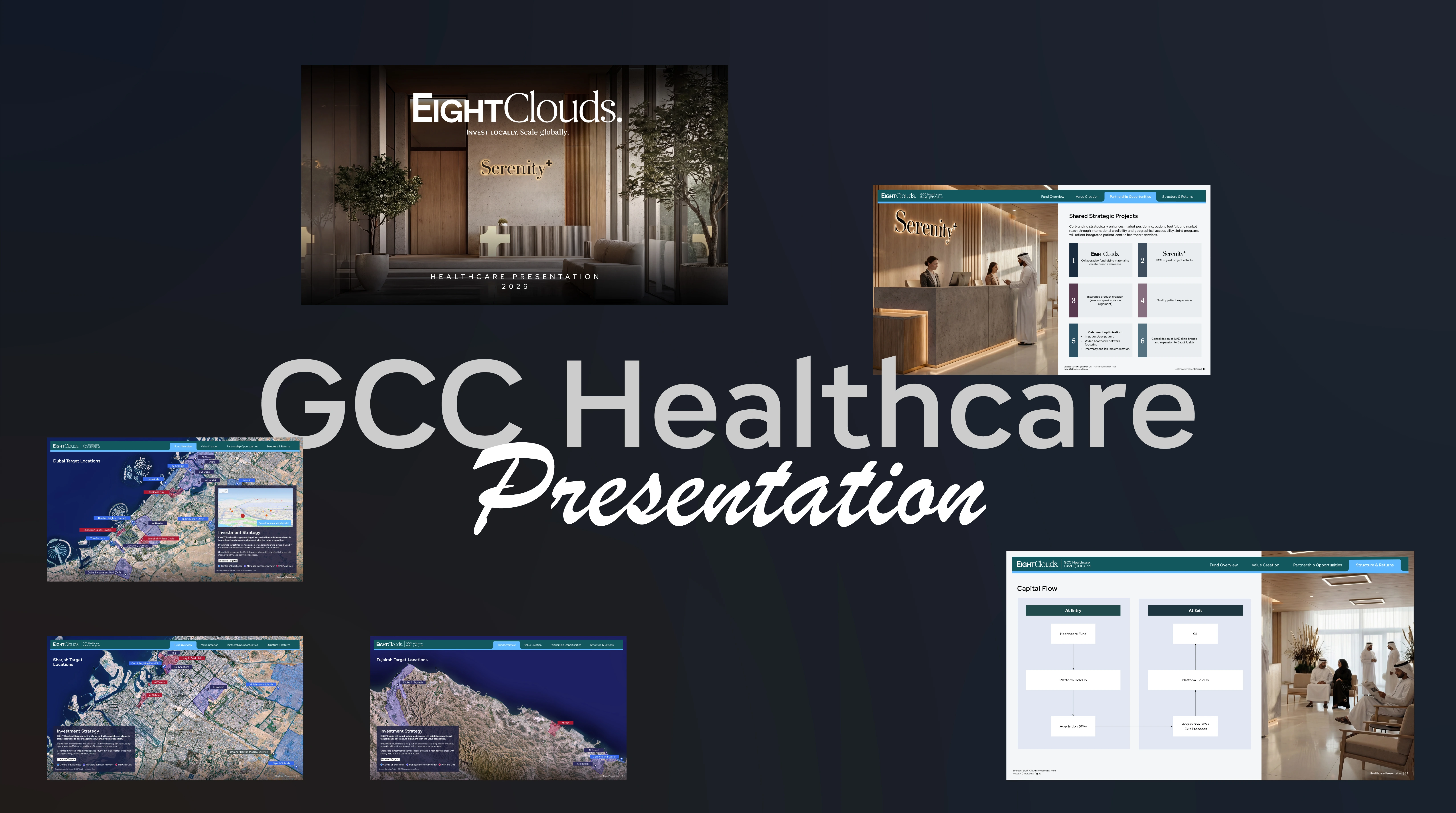 EightClouds Serenity Healthcare presentation footer overview