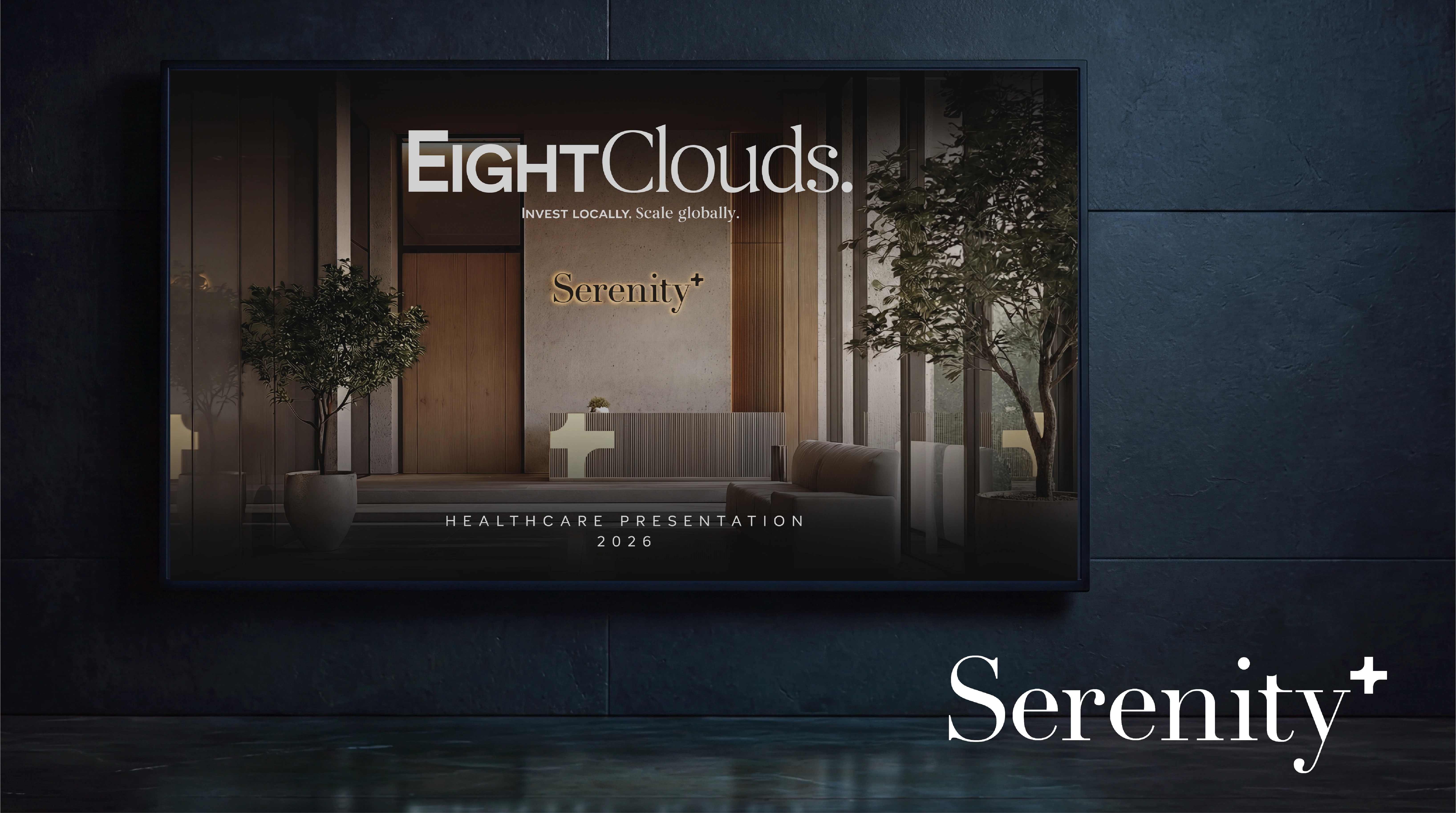 EightClouds Serenity Healthcare presentation hero visual