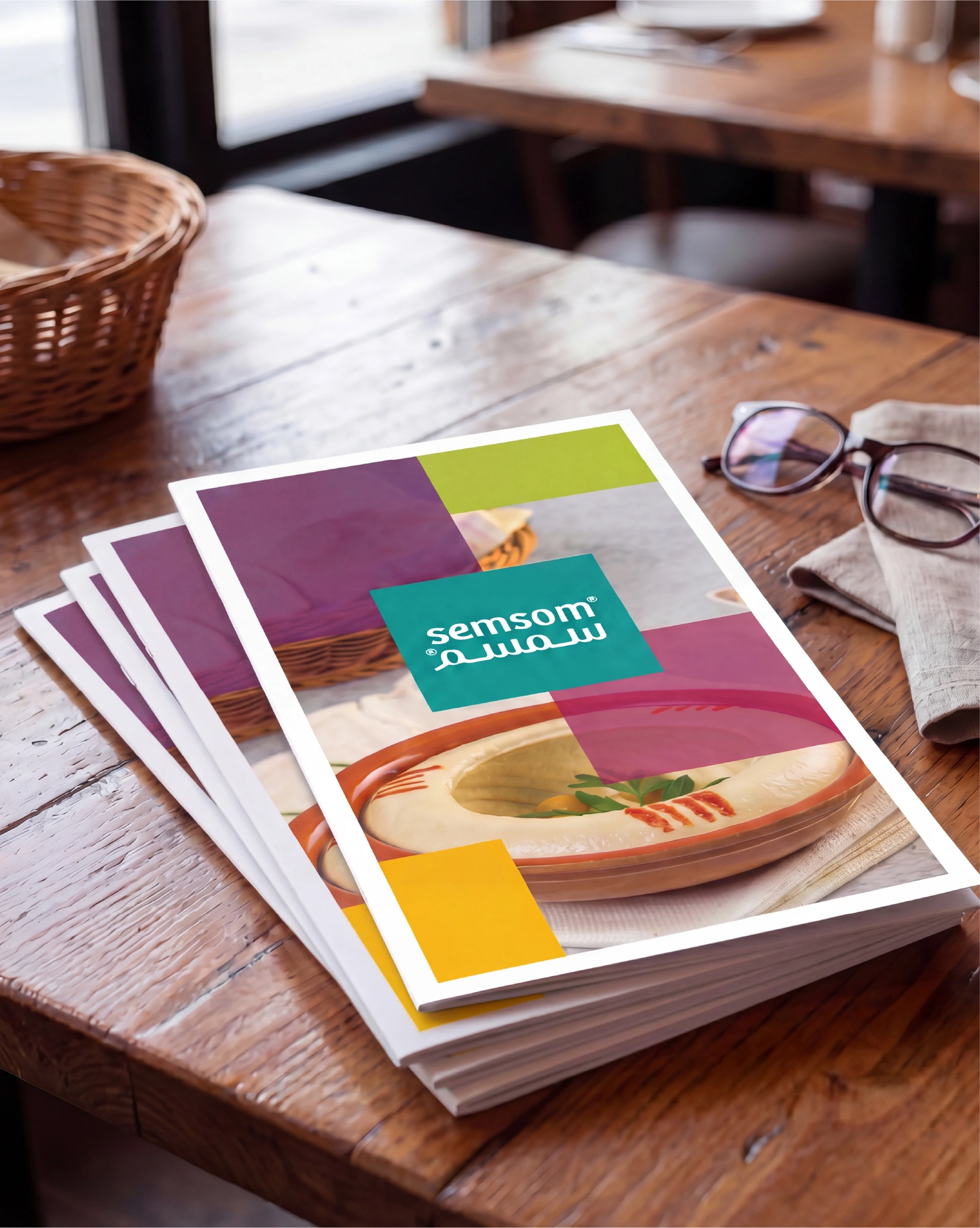 Semsom stacked menu collateral presentation